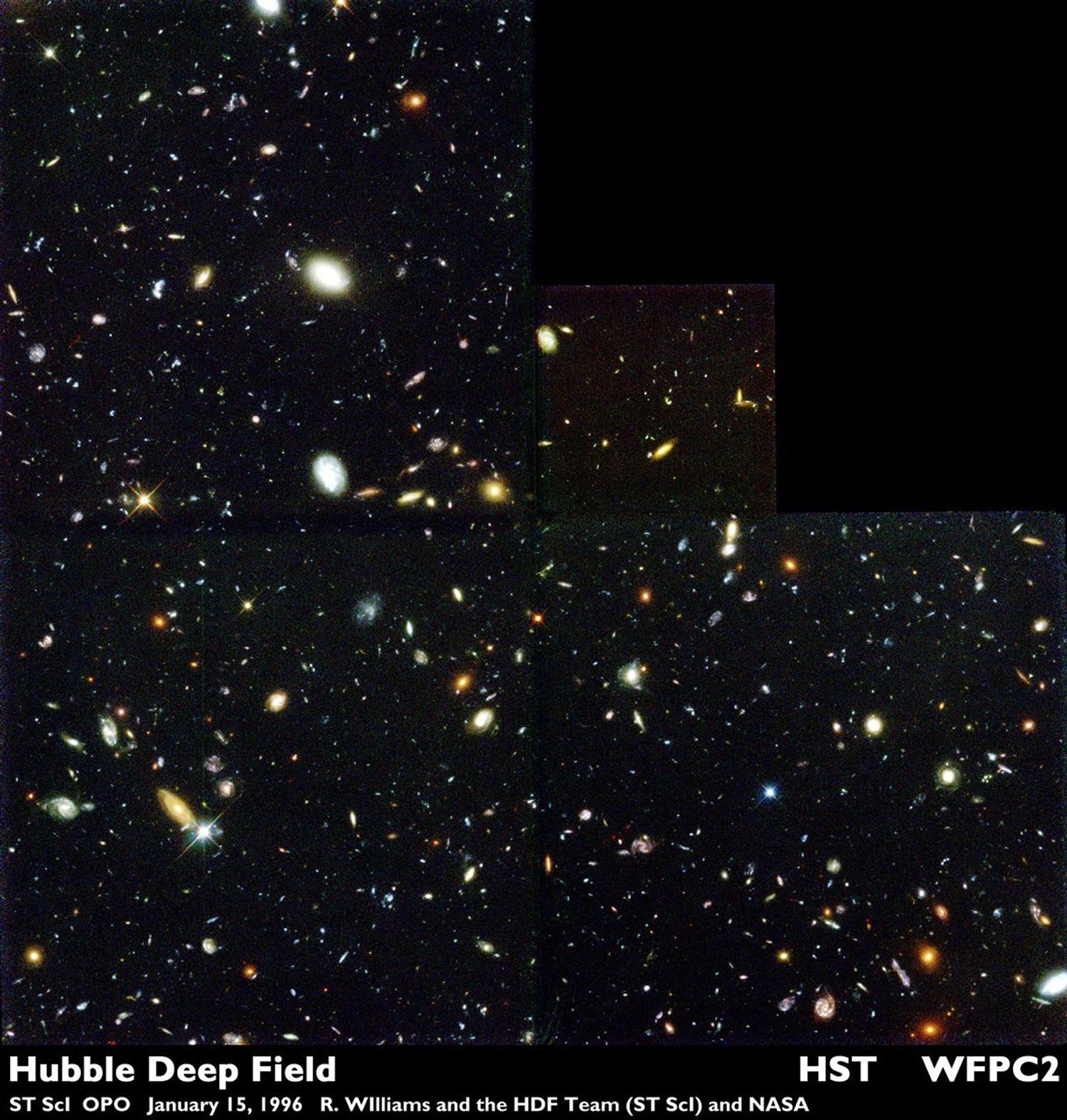 Hubble Deep Field-North, filled with faint and distant galaxies